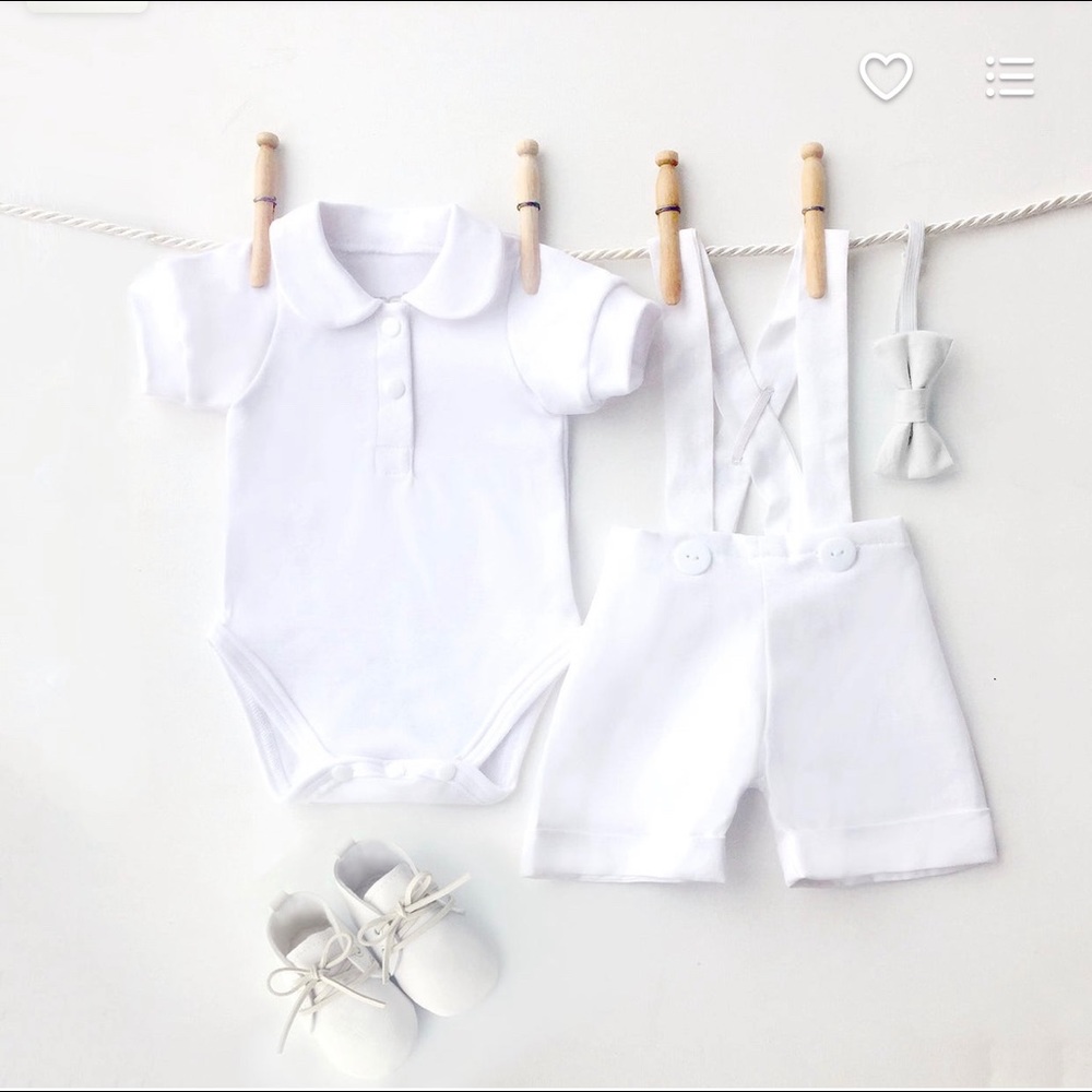 Linen White Overall outfit with Booties